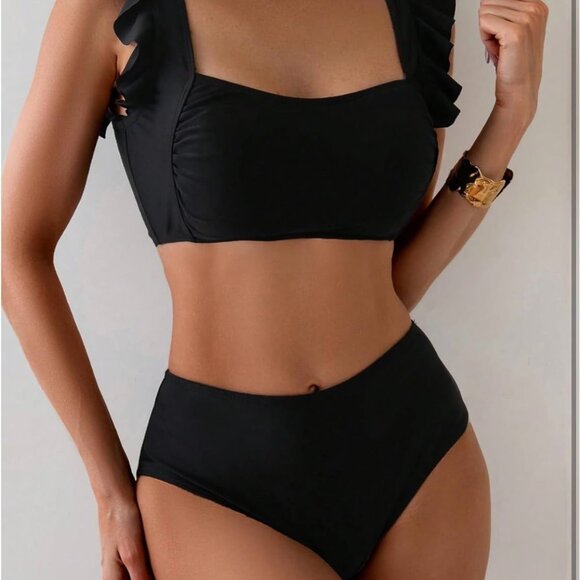 Bikini Sets for Women Ruffle High Waisted Bathing Suit Summer Two Piece - Picture 3 of 5